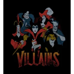 Men's Disney Evil Vintage Character Collage T-Shirt