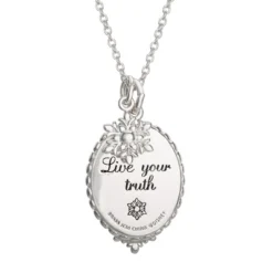 Disney Womens Frozen II Silver Plated Frozen Necklace With Elsa And Anna Pendant Jewelry, 16" + 2" -Disney Clothing Store GUEST 402bb43f 29a5 43ef 8399 c09ea2fe16c2