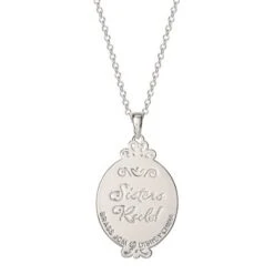 Disney Womens Frozen II Silver Plated Frozen Necklace With Elsa And Anna Pendant Jewelry - Frozen Jewelry, 18'' -Disney Clothing Store GUEST 57f39d2b e1a4 4edf 9a04 8ebd3d89e382