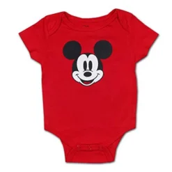 Disney Boy's 3-Pack Mickey Mouse Short Sleeve Baby Bodysuit Creeper, Jogger Pants And Bandana Bib Set For Infant