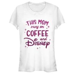 Junior's Disney This Mom Runs On Coffee T-Shirt -Disney Clothing Store GUEST 68e91c39 5f50 4fda 9e35 c85eef103b4a