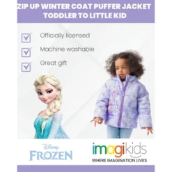Disney Frozen Princess Anna Elsa Girls Zip Up Puffer Jacket Little Kid -Disney Clothing Store GUEST 7108902a e201 49b3 98c6 5a83fbdd0c47