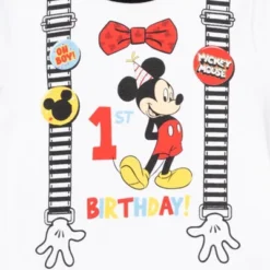 Disney Mickey Mouse 1st Birthday Cosplay Graphic T-Shirt Diaper Cover And Hat 3 Piece Outfit Set White/Red -Disney Clothing Store GUEST 8ab9f6a9 920c 4249 9b5c 39c8c768c918
