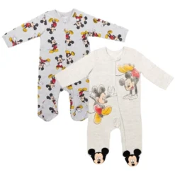 Disney Mickey Mouse Footed Baby 2 Pack Zip Up Sleep N' Play Coveralls Newborn To Infant -Disney Clothing Store GUEST 8b695910 e765 4483 ac68 f7038ec00f22