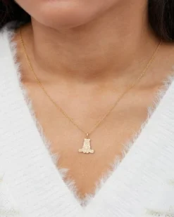 Disney Winnie The Pooh Womens 10KT Yellow Gold Necklace, 18''