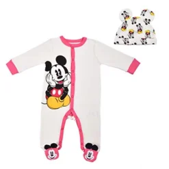Disney Boy's Mickey Mouse Footed Baby Coverall Jumpsuit And Hat With 3D Ears For Infant -Disney Clothing Store GUEST 93960af7 7879 4d81 baed 10502c71cae8