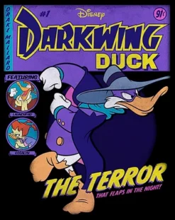 Disney Men's Darkwing Duck The Terror That Flaps In The Night Comic Cover T-Shirt