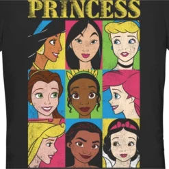 Junior's Disney Princess Distressed Close-Up Poster T-Shirt