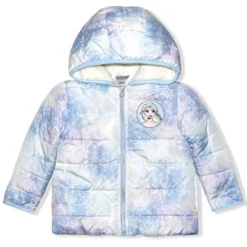 Disney Girl's Frozen Hooded Puffer Jacket, Zip Up Hoodie With Soft Interior For Toddler -Disney Clothing Store GUEST b84f6660 605b 4483 8cf8 689217a6fa94