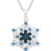 Disney Womens Frozen II Silver Plated Frozen Necklace With Blue Crystal And Glitter Snowflake Pendant Jewelry -Disney Clothing Store GUEST c2b30f05 f964 4509 9c69 12570f805ffa