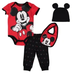 Disney Mickey Mouse Baby Bodysuit Jogger Pants Bib And Hat 4 Piece Outfit Set Newborn To Infant -Disney Clothing Store GUEST c974c95b e061 45d2 a5d2 4d6675ebbb78