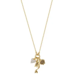 Disney Princess Cinderella Yellow Gold Plated 3D Cubic Zirconia Charm Necklace, 18'' -Disney Clothing Store GUEST de2a42fb 722f 4b06 af43 97e29379e616 1